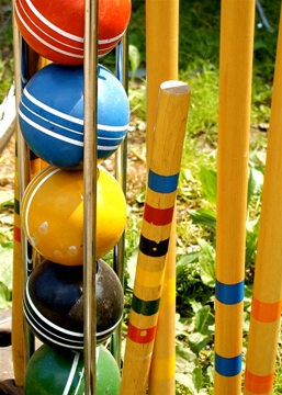 This photo of a croquet set - croquet being a favorite backyard game - was taken by photographer Andrew Beierle of Silver Spring, MD.